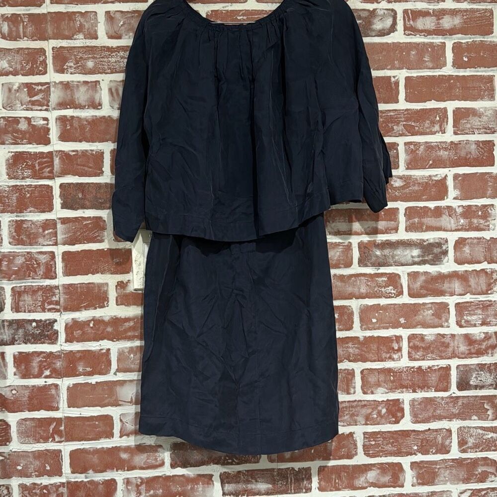 Apiece Apart Chimayo Bi-Level Casual Dress Navy Blue Size 4 Womens - Picture 2 of 8